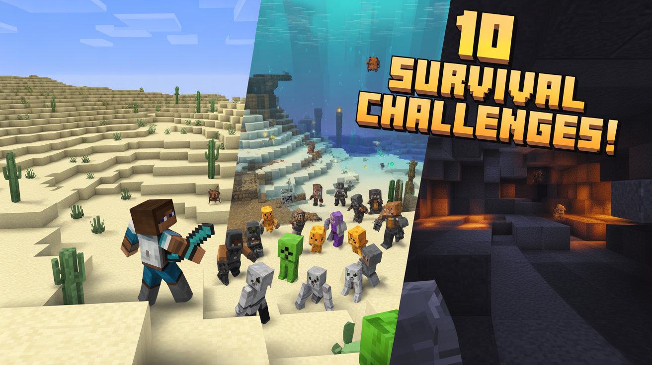 Minecraft survival challenges gameplay example